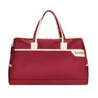 Large Capacity Sports Fitness Handbag Waterproof Gym Bag Travel Luggage Bag  Short-distance Travel raudona