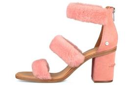 UGG Del Rey Fluff Heel Suede Aukštakulnės Basutės Moteriškos Vyšnių Žiedų Rožinės 1095489-LNT 39