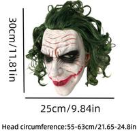 Creepy Joker Latex Mask With Wig For Halloween Costume
