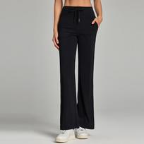Soft waxy high elastic loose new yoga wide-leg pants slim high waist drape quick-drying trousers fitness casual pants women 4/S juoda