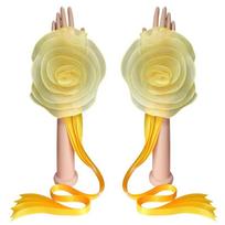 Stereo Flower Dance Wrist Straps Wrist Strap Dance Practice Latin Dance Accessories 3D Flower Hand Sleeve geltona