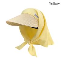 Trendy Retro Headscarf Hat Sweet Loli UV Protection Peaked Cap Foldable Quick Drying Baseball Cap for Women Spring and Summer geltona