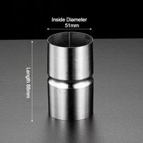 New Stainless Steel Pipe Joint Round Silver Pipe Adapter Straight Ducting Connector (as the picture,16mm)