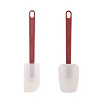 2PCS Heat Resistant Silicone Spatula Food Grade Extended Handle Kitchen Spatula Non-stick Baking Scraper Set Dishwasher Safe