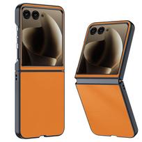 Skirta Motorola Razr 70 / Razr 70 Ultra dėklas Prabangus pluošto tekstūros PU odos + plastiko kietos apsaugos telefono dangtelis Capa Motorola Razr 70 Ultra žalia