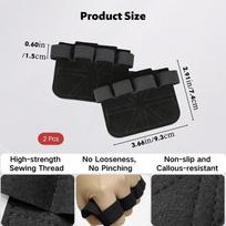 1 Pair Gym Workout Gloves - Leather Anti-Slip Fitness Grips for Weight Lifting, Deadlifts, Pull-Ups, Dumbbell & Kettlebell juoda