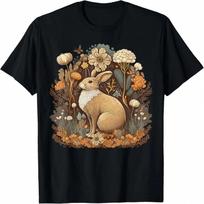 Cute Cottagecore Floral Rabbit Aesthetic S unisex Graphic T-Shirt S įvairiaspalvis
