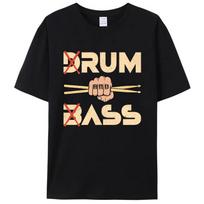 Juokingi Drum & Bass / Rum & B-Ass Mėgėjai Būgnininkas Laisvalaikio Vyriški Marškinėliai Drabužiai Moterys Medvilniniai Trumpomis Rankovėmis T-shirts Atsitiktiniai Vintažiniai Viršutiniai Drabužiai S įvairiaspalvis