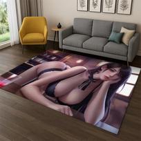 Sexy Lace Girl Tifa Aerith Game Cartoon Carpet Rug for Bedroom Living Room Sofa Playroom Doormat Home Decor,Area Rug Non-slip 40x60cm