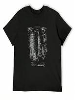 Jazz Saxophone Vintage Patent Print 1915 T-Shirt Vintage Oversized Short Sleeve Tee Plain Black T Shirts unisex S įvairiaspalvis