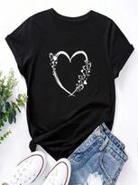 High Quality 100% Cotton O-Neck Short Sleeve Female Casual Butterfly Heart Print Cute Tees 2025 Summer Hot  Wounisex's T-Shirt S įvairiaspalvis