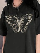 Butterfly Pattern Printing Wounisex's Tees Cotton Wounisex T-Shirts Casual Soft Short Sleeve Tops Comfortable Clothes S įvairiaspalvis