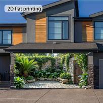 2D Tropical Garden Garage Door Backdrop Party Photo Background Cloth 47.2x31.5inch/120*80cm