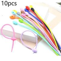 10pcs Color Silicone Cable Ties DIY Keychain Jewelry Bag Pendant Strap Data Bundle Lanyard Multifunctional Bag Holder