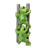 Cute Frog Figurine Funny 2 Frogs Climbing Ladder Statue Waterproof Resin Garden Sculpture for Yard Garden Patio Lawn Planter Decor Frog