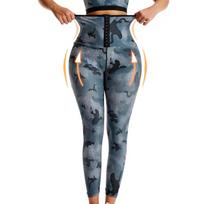 Women High Waist Sauna Leggings Compression Sweat Shaper Slimming Workout Sports Pants S mėlyna