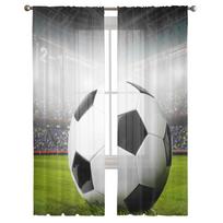 Futbolo aikštės žolė Sportas Futbolas Tiulis Skaidrios Langų Užuolaidos Svetainei Miegamajam Modernios Voile Organzos Užuolaidos W135 x H115cm x1
