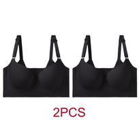 2 vnt./partija Didelio dydžio liemenėlė Lygus be žymių apatinis trikotažas moterims Liemenėlės Surinktos kartu Aštuonių eilių sagtelė Reguliuojama liemenėlė 50/115F beige