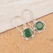 Green Onyx Gemstone 925Sterling Silver Jewelry Handmade Earrings 1.40  For Gift EE-56-17