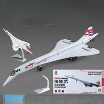 1/168 Alloy Concorde Supersonic Medium Range Airplane Model Metal Civil Passenger Transport Aircraft Model Sound Light Kids Gift