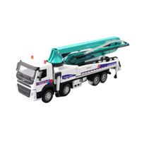 1/50 Volvo Concrete Pump Truck Toy Car Diecast Meatl Vehicle Model Pull Back Sound & Light Miniature Collection Gift for Boy Kid balta