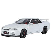 Didelis dydis 1/18 mastelio Nissan GT-R R34 Skyline lydinio automobilio modelis Metalinis žaislinis automobilis berniukams JDM lenktyninio automobilio žaislas Dovana Kolekcionuojamas Pomėgis balta