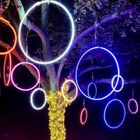 UOSU LED Decorative Hanging Tree Ring Light 220v spalva