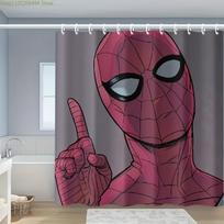 1 vnt. MARVEL Žmogus-voras Dušo užuolaida su kabliukais - Animacinis dizainas, Poliesterio audinys, Vonios dekoras superherojų gerbėjams, Mašininė 90x180cm