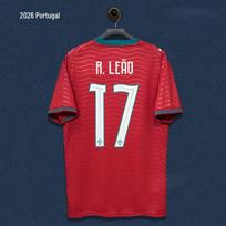 2026 m. Portugalijos Pasaulio taurės marškinėliai - Žaidėjo versija: Cristiano Ronaldo Ne. 7 ir Bruno Fernandes Gerbėjų Leidimas XL