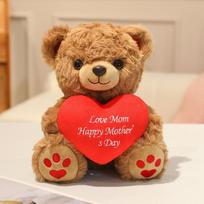26cm Teddy Bear Love Heart Soft Plush Toys Love Mom Happy Mother’s Day Stuffed Plushies Dolls Cute Animal Bear For Gifts 26cm ruda