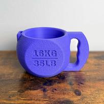 3D Printed Kettlebell Ice Cream Pint Holder Cold Hand Protection Heat Insulation Weight Lifting Ice Cream Cup Stand violetinė