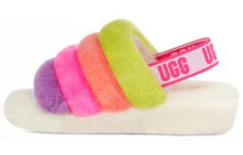 UGG FLUFF YEAH One Strap Sandals Women's White 1097169-WHM 36