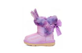 UGG Paz Bootie Suede Slip Resistant Abrasion Resistant Kids' Boots Pink Purple Children Aged 3 7 Years Old 1103503-OBLS 22