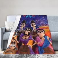 Cartoon Coco Day of The Dead Blanket Coral Fleece Plush Decoration  Breathable Warm Throw Blanket for Bedding Car Rug Piece 80x120cm(31x47inch)