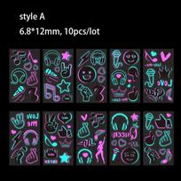 Luminous Music Festival Tattoo Glowing Dance Party Sticker Temporary Waterproof Tattoos Skin Stickers Social Dance Party Decor