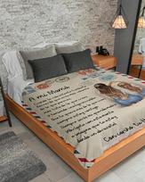 POR AVION CARTA A MI MAMA CON CARIÑO TU HIJA| Comfortable high-quality fleece Sherpa woven blanket 75x90cm