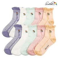 Arnold Palmer Women's Spring Fashion Lace Socks Pastel Ankle Socks 10-Pair Set Single-Top (5+5) 10 Pair Set