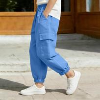 Kids Casual Cargo Pants Elastic Waistband Adjustable Fit Lightweight Durable Fabric Stylish Design Suitable for Outdoor Activities and Daily Wear 130