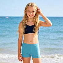 Girls Solid Color Swim Shorts Lightweight Quick Dry Beach Shorts Comfortable Elastic Waistband Activewear Bottoms for Kids 140