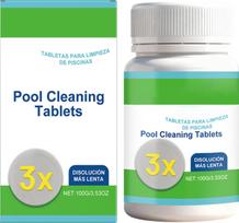 Pool Cleaning Tablets 3X Slow Dissolving Chlorine Tablets for Swimming Pool Maintenance and Sanitization 100g Bottle Effective Water Treatment One Size