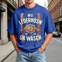 Men's Summer Round Neck Short Sleeve T-Shirt Casual Comfortable Oktoberfest Print Tee Lightweight Breathable Fabric Suitable for Daily Wear L