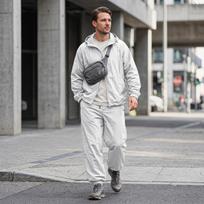 Men's Lightweight Hooded Jacket and Pants Set Quick Dry Breathable Sun Protection Sportswear Casual Outdoor Activewear Long Sleeve Top and Bottom XXL