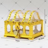 Pirate Treasure Case with Lock Transparent Pirate Jewelry Chest Gemstone Crystal Storage Box Rhinestone Container Toys