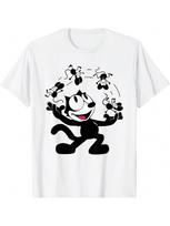 Felix Cat Juggling Mice Vintage Cartoon Retro Graphic Fun T-Shirt S įvairiaspalvis