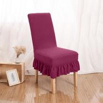 Jacquard Fabric Elastic Chair Cover Skirt Style Universal Size Home Seat Chair Covers All Seasons Wedding Seat Covers vyno raudonos spalvos