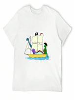 Dinosaur Pirates Sail The Seven Seas T-Shirt Man Clothes Personalized T-Shirt T-Shirts Oversize Anime Tshirt Anime Shirts unisex S įvairiaspalvis