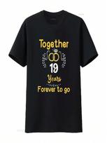 19th Marriage Anniversary Together 19 Years Forever To Go T Shirt Vintage Washed Soft Casual Top For Everyday Wear Homme S įvairiaspalvis