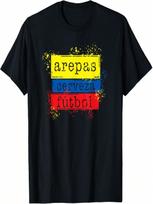 Arepas Cerveza Futbol Colombia Flag Soccer T-Shirt S įvairiaspalvis