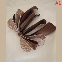 [ZYAS]Korean Bow Grab Clip Female Net Red Back Of The Head Spoon Hair Card High Ponytail Fixed Artifact Headdress Hair Clips kava