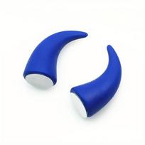 Automobile Dashboard Decoration Cow Horn Paste Electric Vehicle Round Lamp Devil Cow Horn Motorcycle Helmet Decoration Horn mėlyna